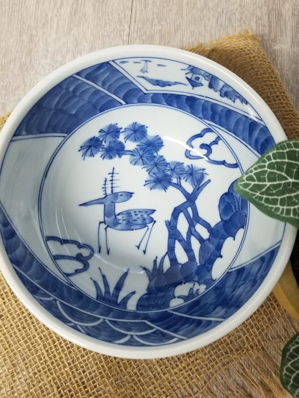 Blue/White Japanese Bowl With Deer Design